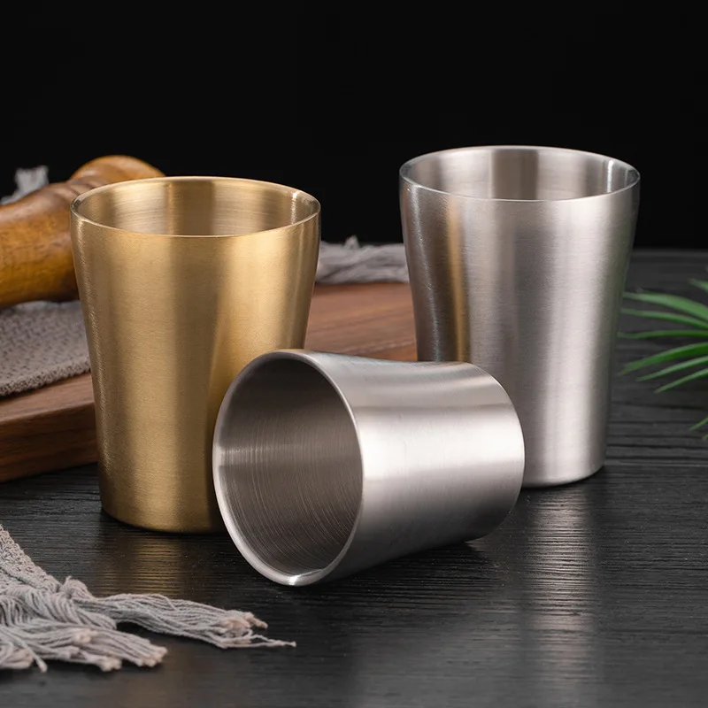 Mug gold metal sublimation custom korean tea water stainless steel double wall coffee cup