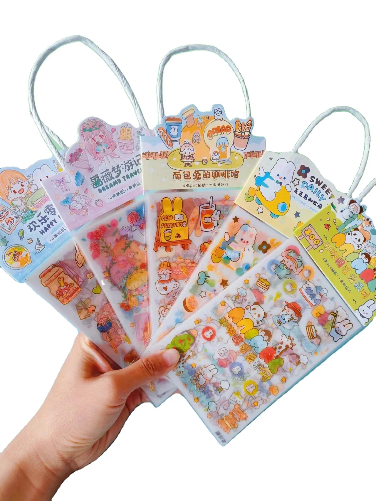 Customizable Style Cute Bear Cartoon For Girl Kid Wall Decoration Label hand account stickers