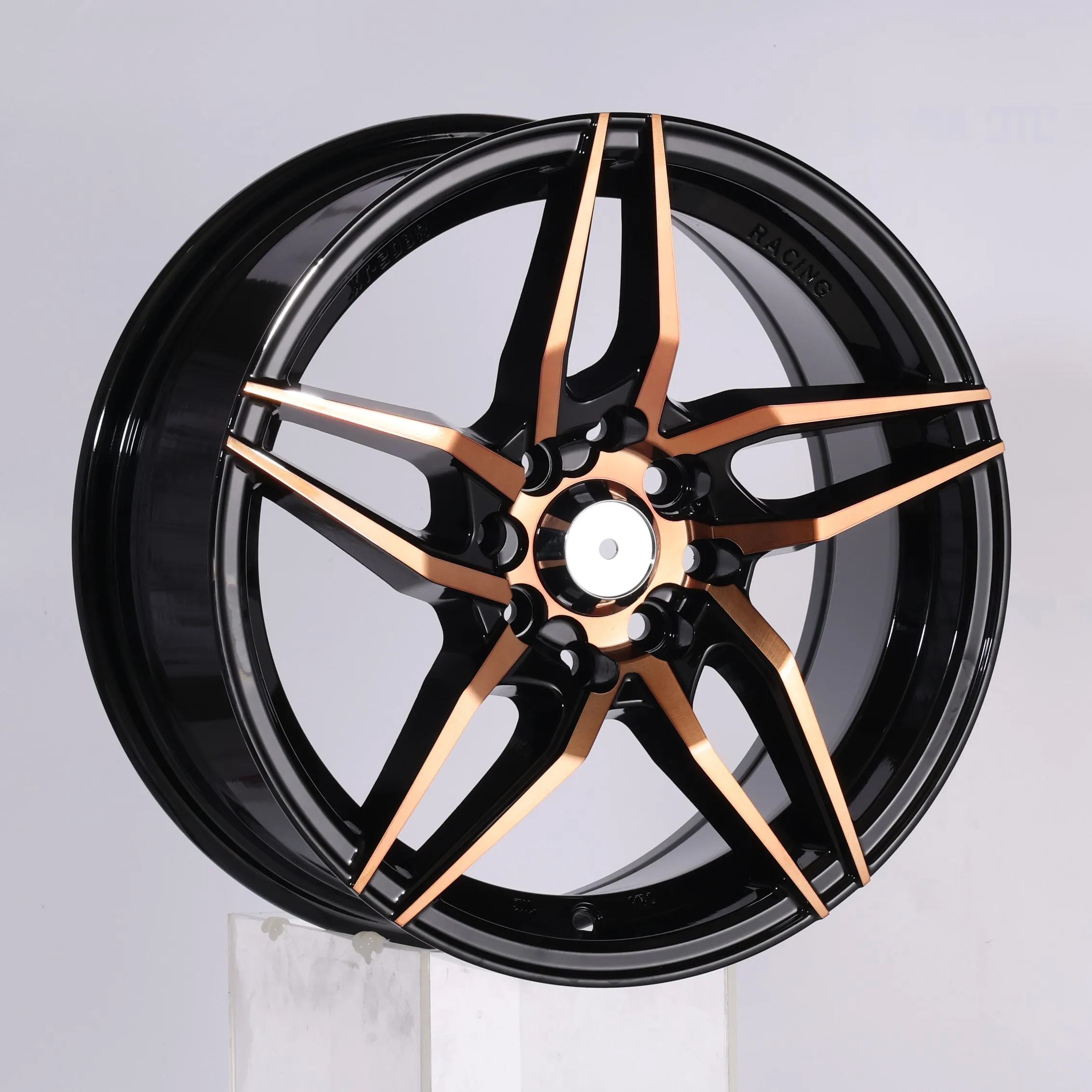 5841 five stars red blue bronze 4 hole 4x114.3 17x7 car wheel rim llantas rin rines 15 13 14 16 17 18 4/100