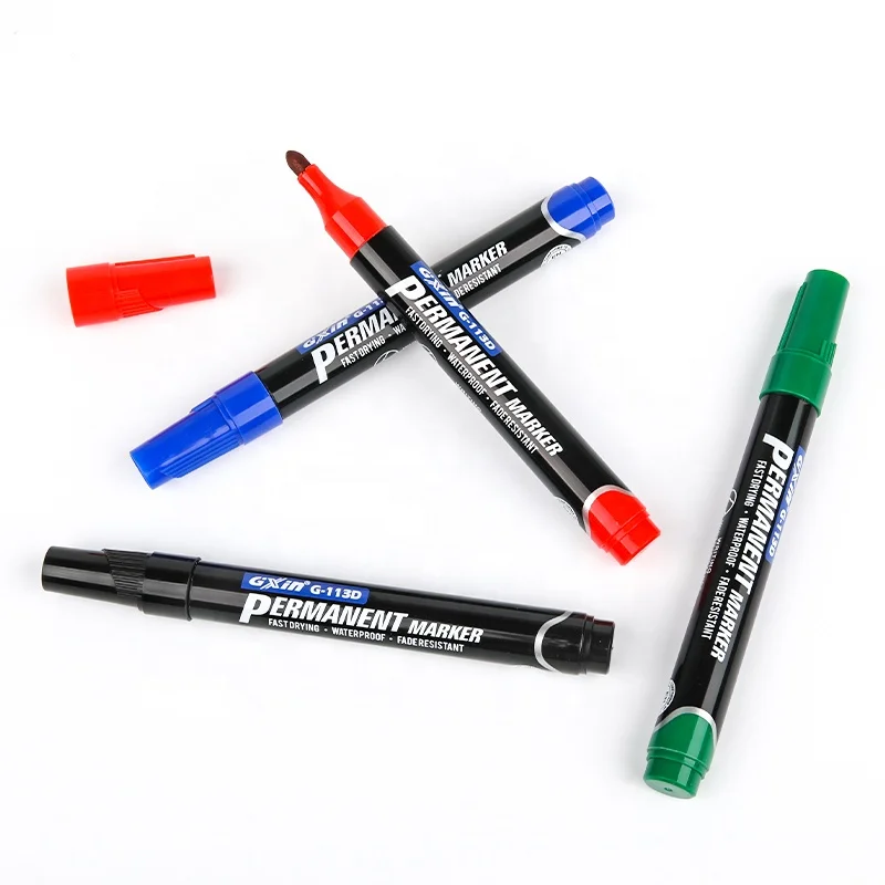 Gxin G-113D Bullet Chisel Tip Custom Logo wholesale High Quality large capacity Waterproof Refillable Permanent Marker Pen