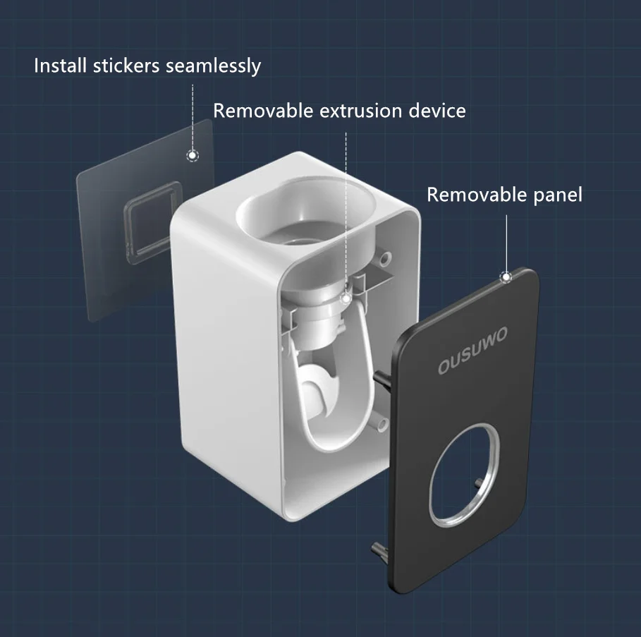 Оптовая продажа, бытовой Автоматический Диспенсер зубной пасты высокого качества для ванной комнаты, пластиковый пресс для зубной пасты с крышкой