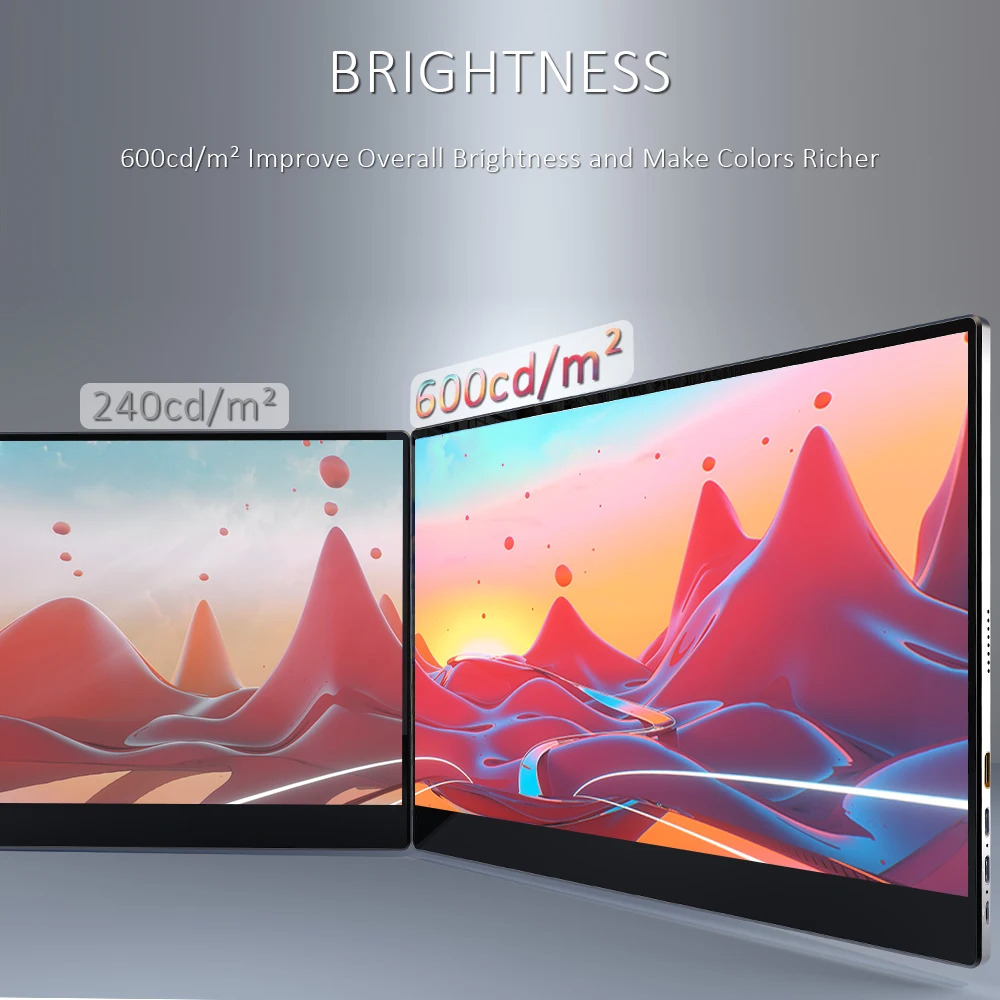 Sibolan 600 Яркость 100% цветной охват 156 дюймов uhd 4k портативный монитор type-c сенсорный экран для ноутбуков