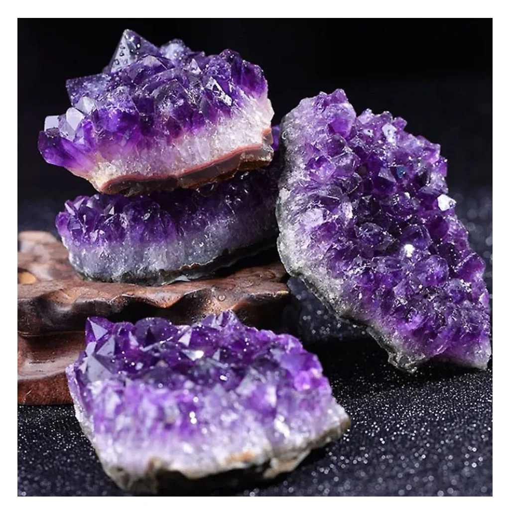 Amethyst geode natural crystal quartz stone wand healing mineral stone rock home decor crystal crafts