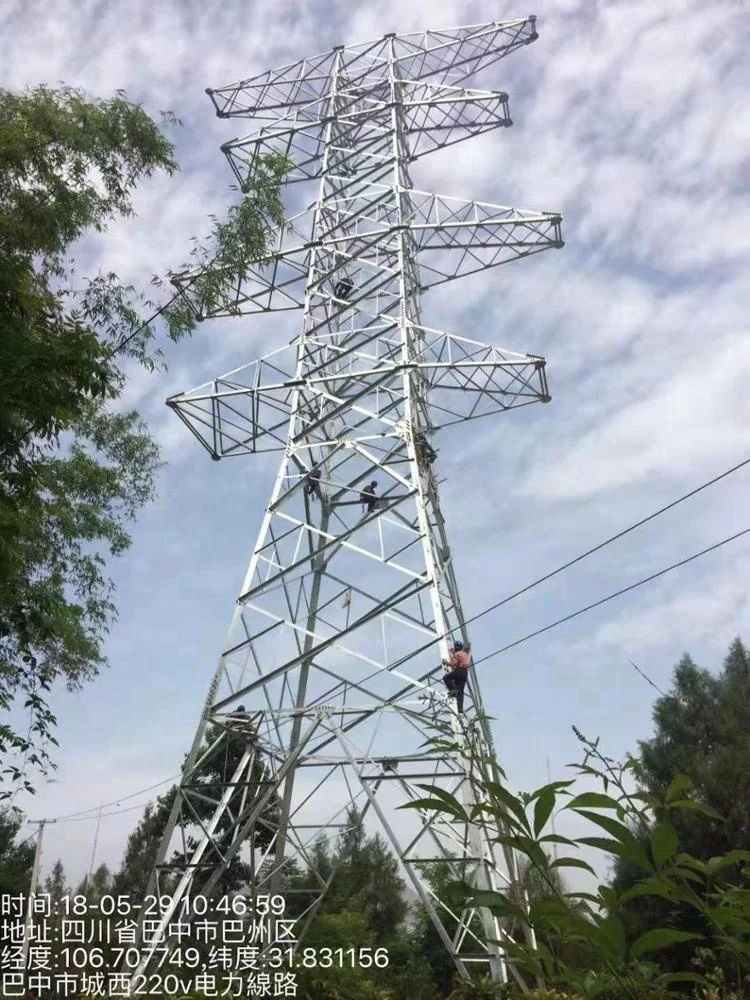
220KV Steel Lattice electric power angular tower 