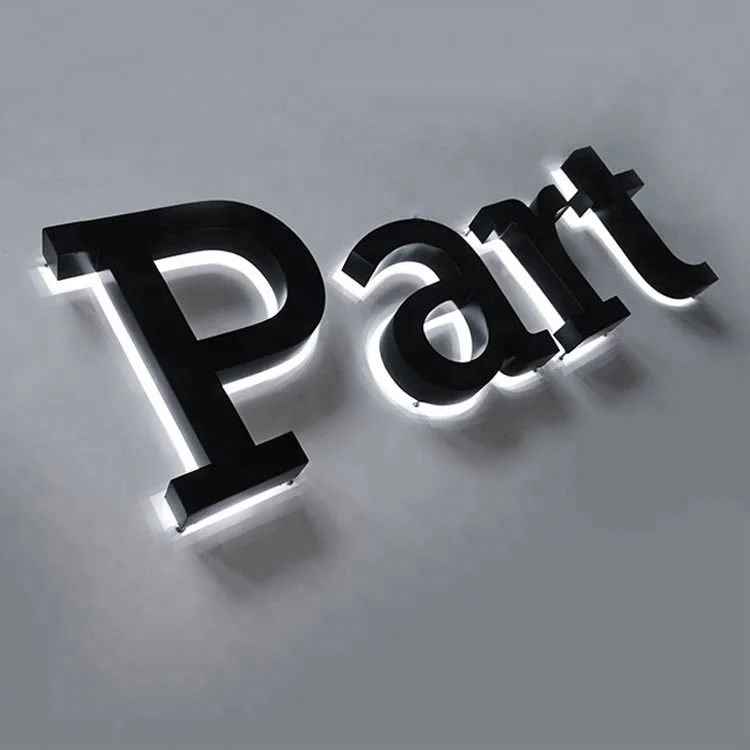 Manufacturing 3D Led Letter Sign Board Reverse Channel Letter Custom Sign Aluminium Signage boards
