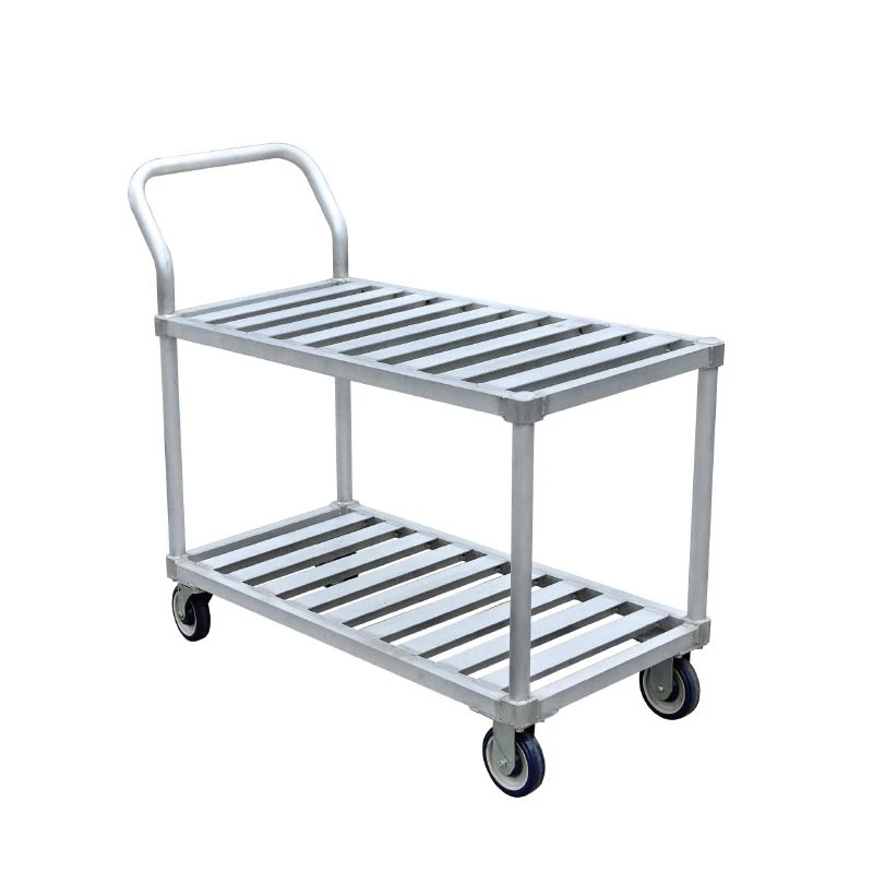 high quality Commercial stainless steel hand push food service trolley cart Perfect for narrow aisles