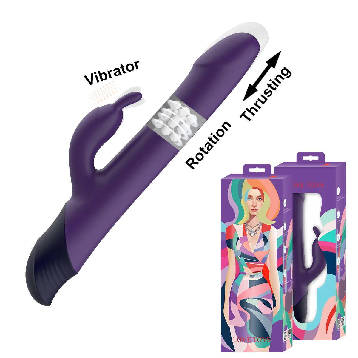 Odeco Sex Toys Adults Wholesale 3-in-1 Woman Vibrator G Spot Stimulator Adult Thrusting Rabbit Vibrators toys for Women