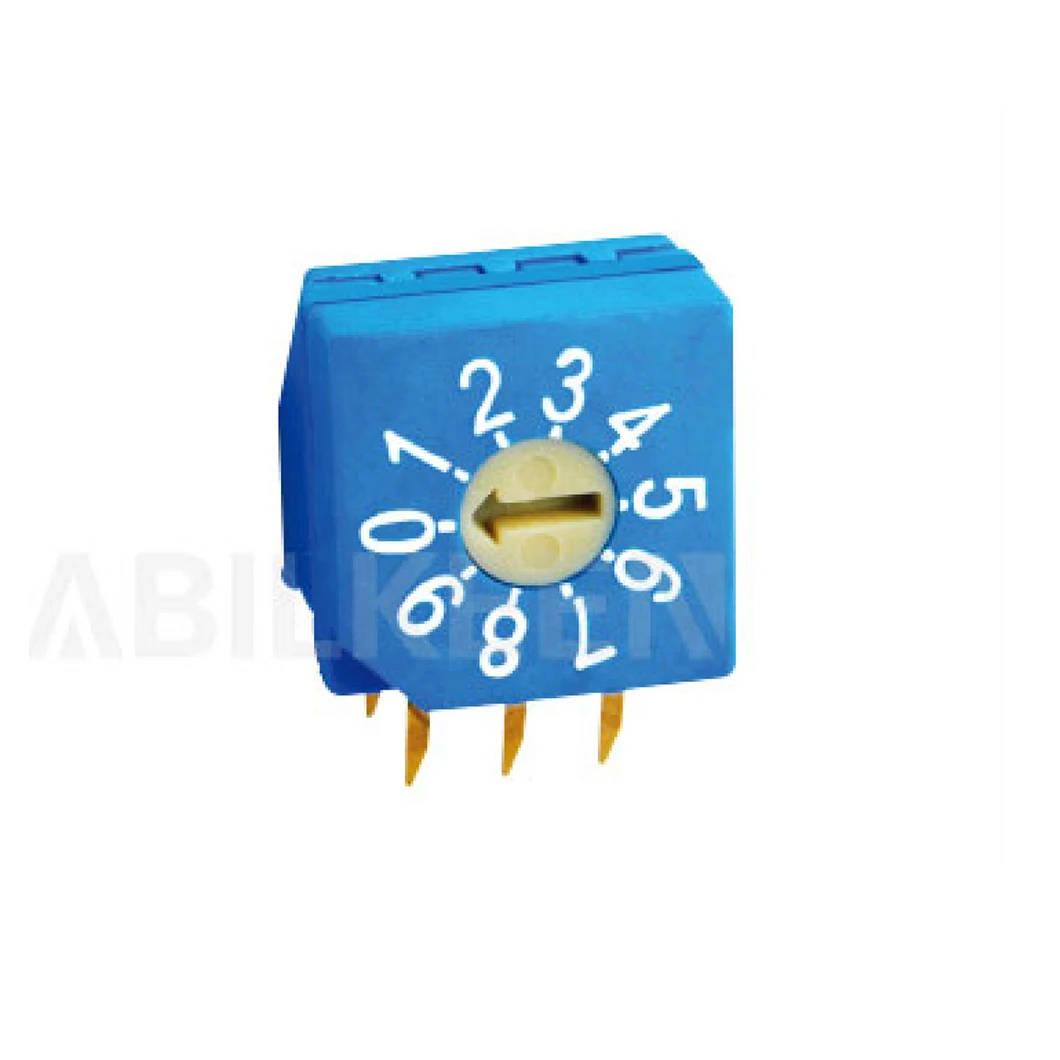 IP67 waterproof side plug rotary coding switch 10-position 3*3 pins rotary dip switch ROHS