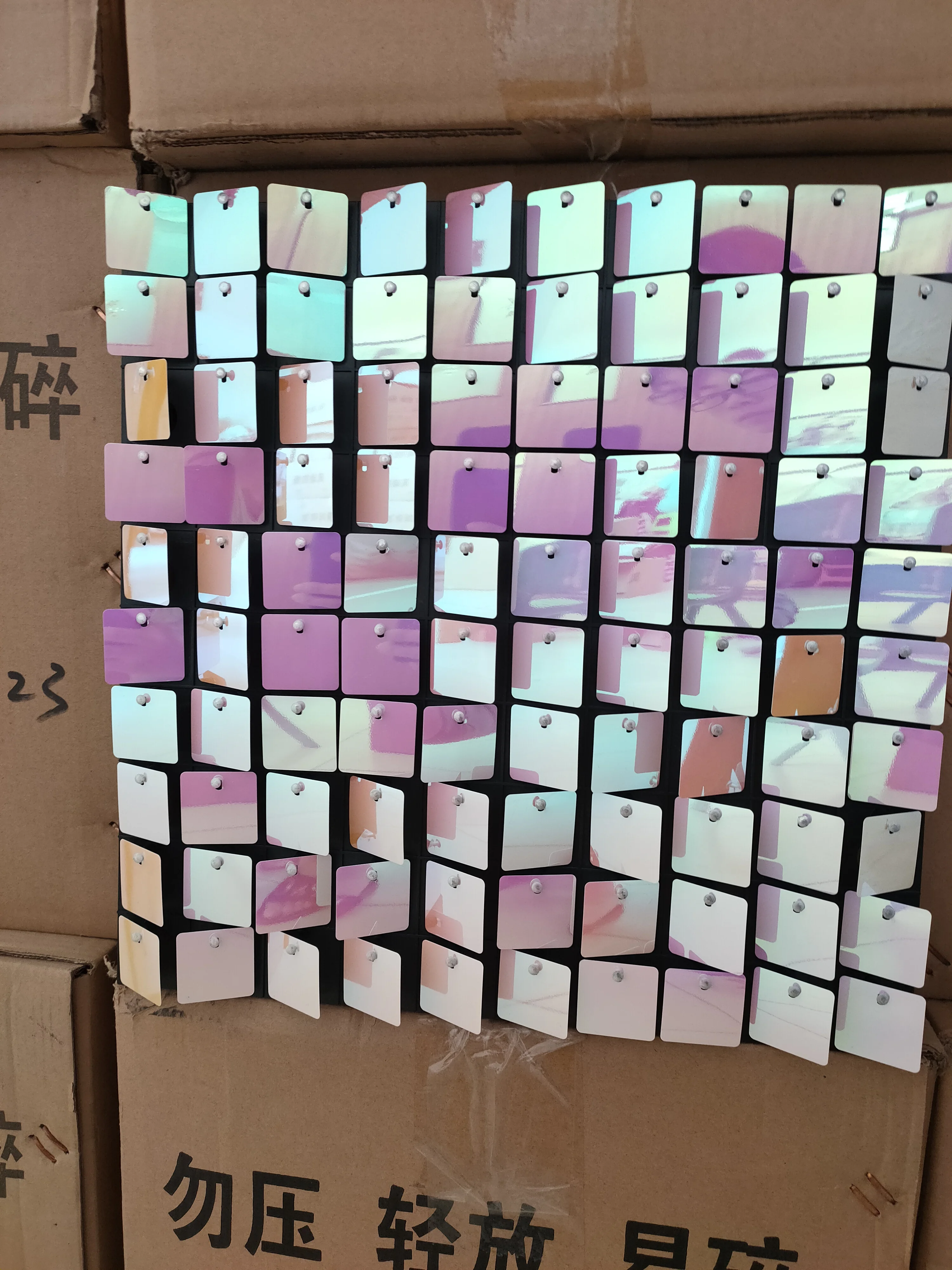 Wedding Backdrop Decoration Iridescent Light pink Shimmer Sequin Panels Wall