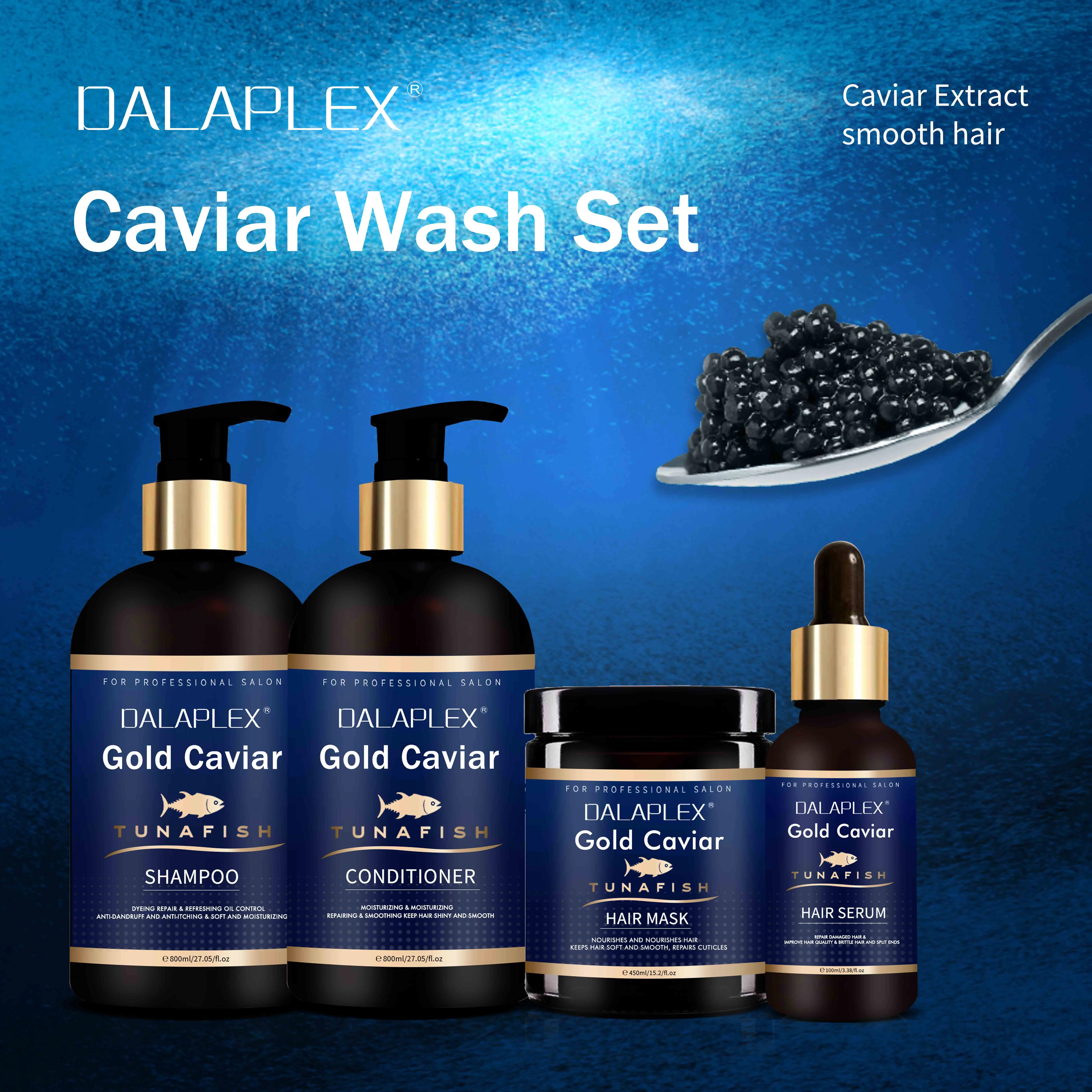 OEM Factory price gold caviar hair care shampoo and conditioner set private label caviar hair treatment set