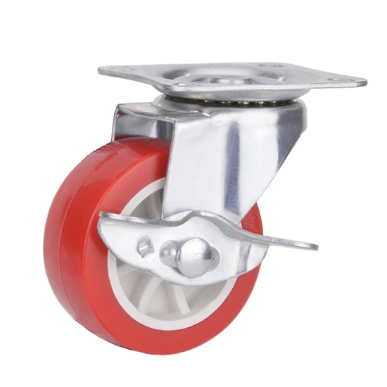 Supermarket Shopping Cart PVC Swivel Caster Wheels Trolley Locking Furniture Wheels Casters