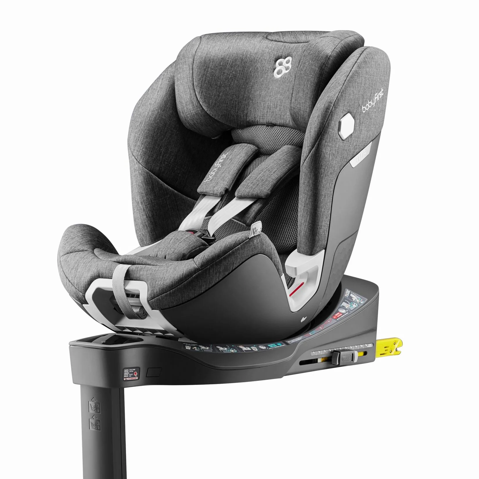  Вращающееся детское сиденье 360 I-Size подходит для 40-105 см с Isofix и синими ножками хорошее качество