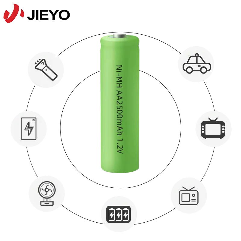 Jieyo 1.2v NIMH Battery AA Size 2500mah 2600mah NI-MH Rechargeable Batteries Cell Customized Nickel Metal For Toy
