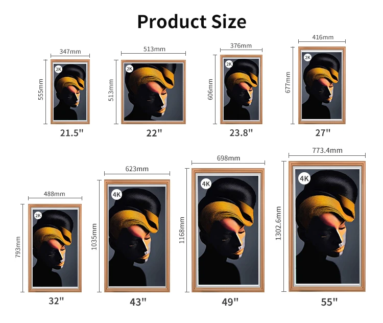 Download Digital Art Screen Smart Picture Nft Display Decorative Large Wifi Digital Photo Frame 32Inch For Gallery