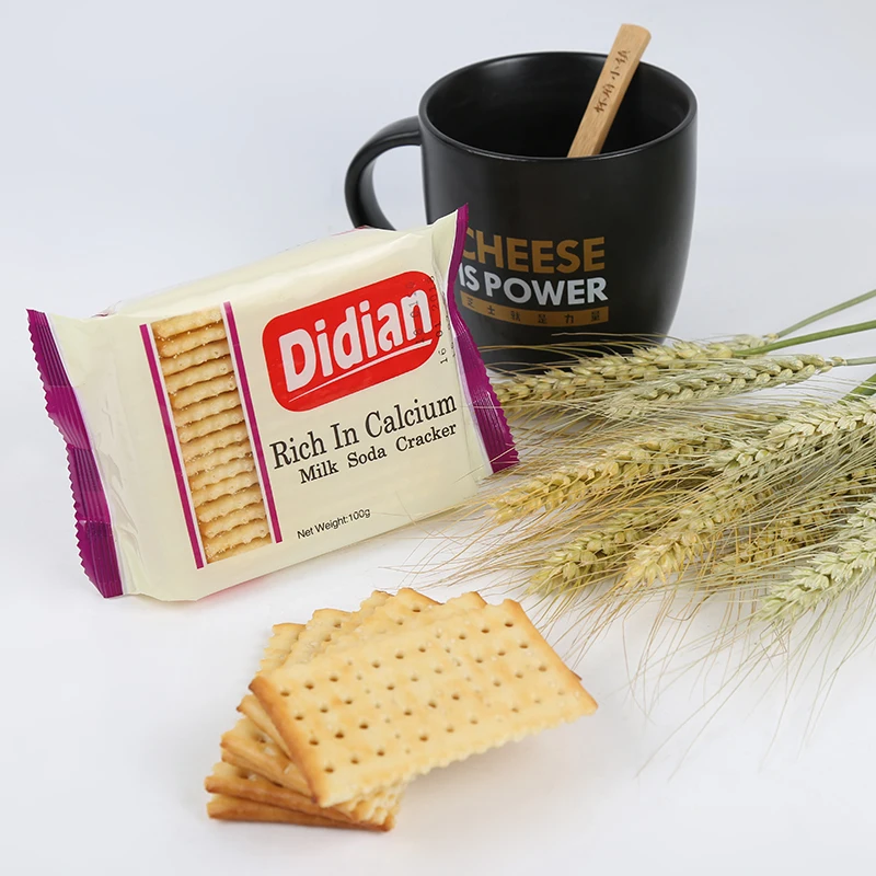 100g  cracker Rich in Calcium sugar free milk soda cracker popular in Ghana and Nigeria