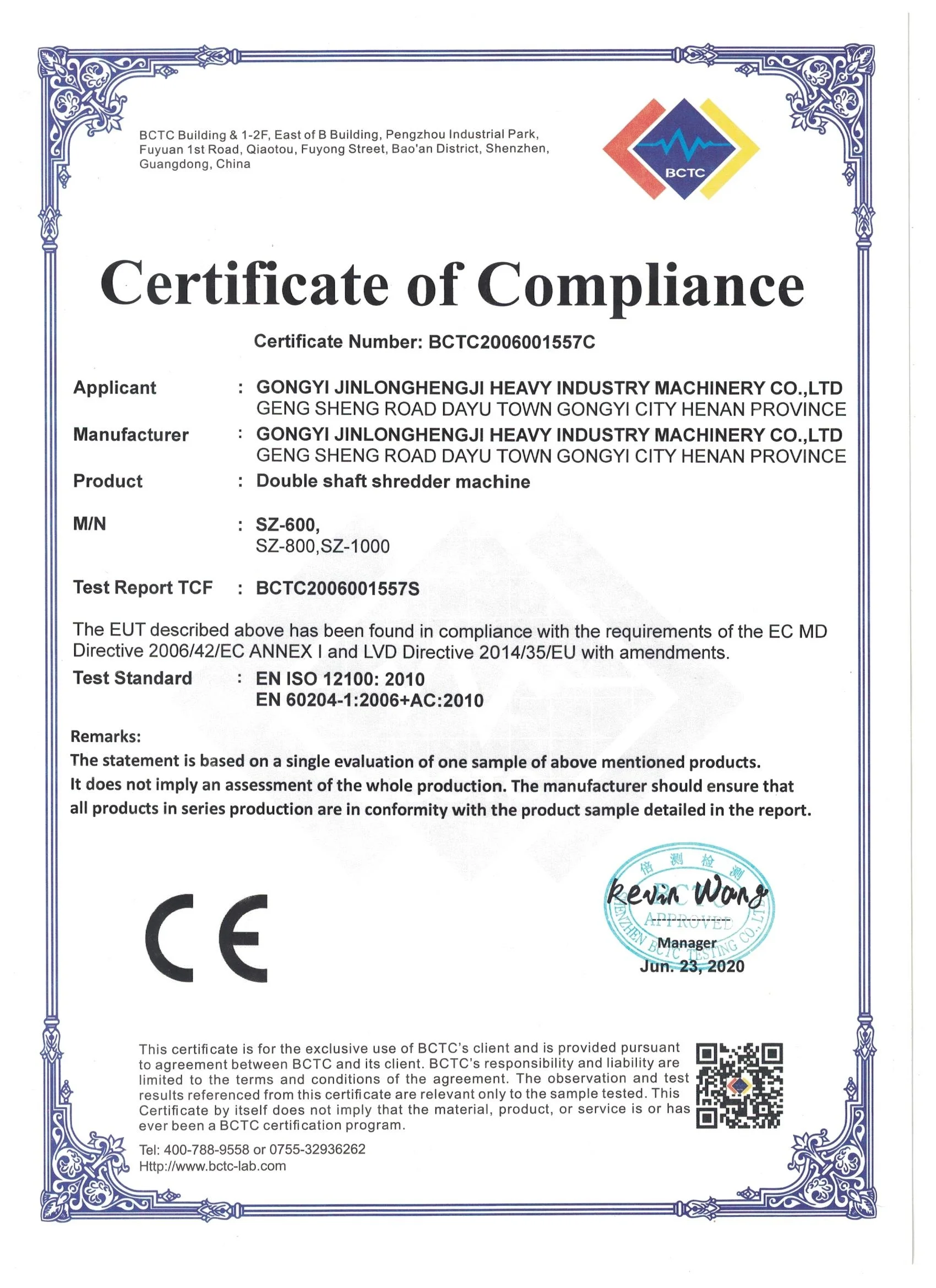 Scrap Metal Crushing Machine for Shredding Used Car/Bicycle/Aluminum Can/Copper Wire