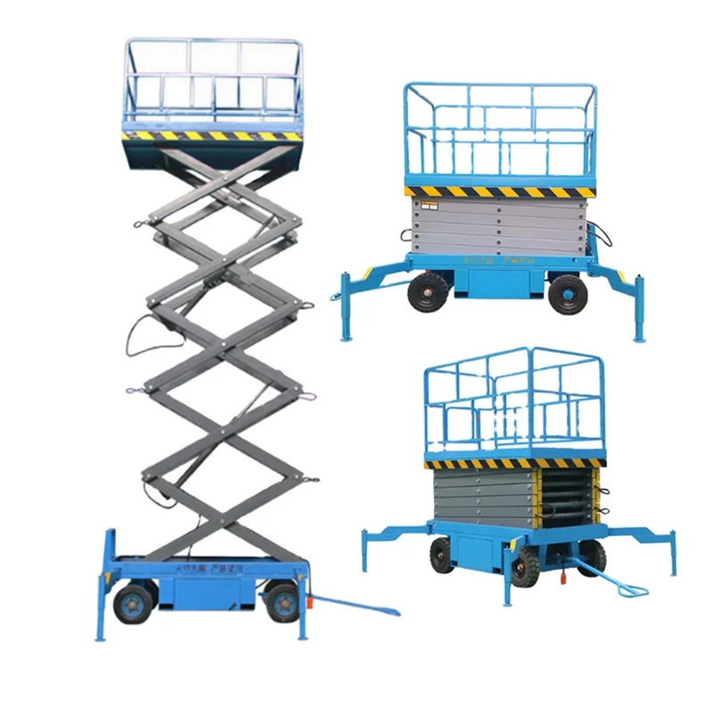 Low Profile in Floor Lightweight Rough Terrain Mechanical Mobile Hydraulic Remote Control Scissor Lift 10m Portable 26ft