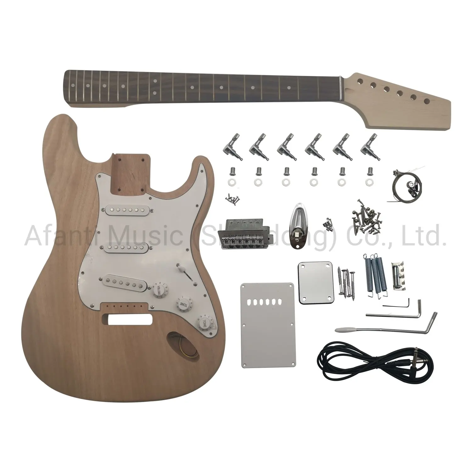 Afanti unfinished blank headstock DIY solid mahogany body Electric Guitar Kit