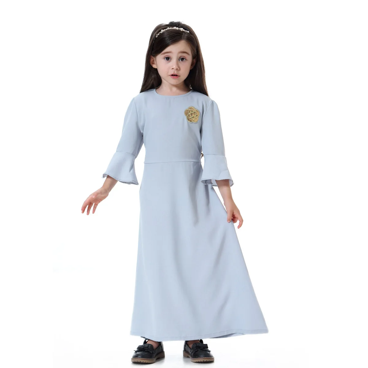 Fashion Arab Kaftan Dubai Muslim Children Abaya Clothes Kids Girls Long Dress Islamic Clothing Muslim Dresses
