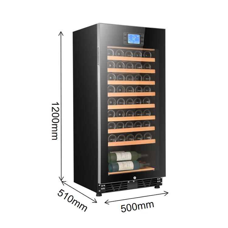 JC-148W 148L 50 wine bottles 9 shelves stainless steel wine refrigerator