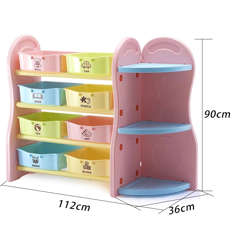 Custom High Quality Toy Cabinet Shelf Storage Plastic Toy Bin Organizer