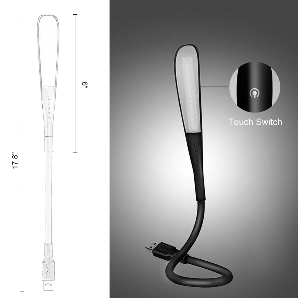 Портативный мини-ноутбук с USB светодиодный сенсорный светильник регулируемой яркостью настольная лампа для внешнего аккумулятора кемпинга ПК ноутбуков