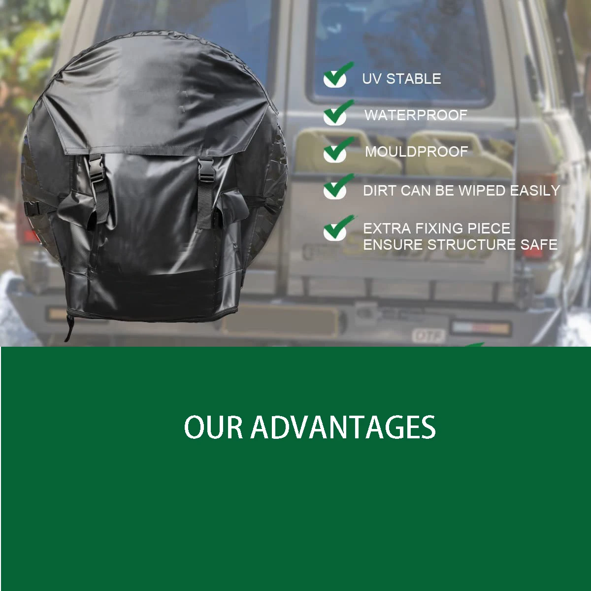 Heavy Duty Truck Tailgate Spare Tire Trash Bag with Pocket