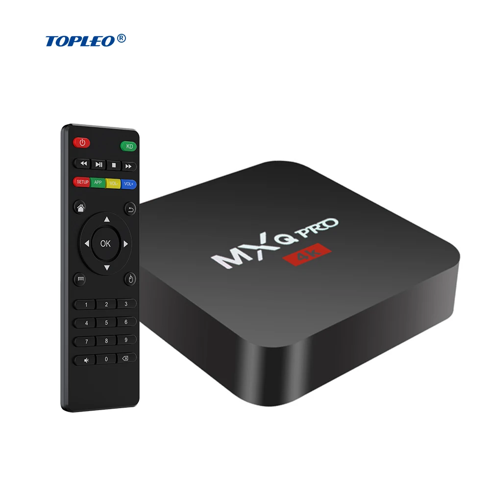 Topleo Factory Wholesale Cheap 2gb Ram 16gb Rom mxq pro 4k 5g Dual Wifi linux tv box onn tv box