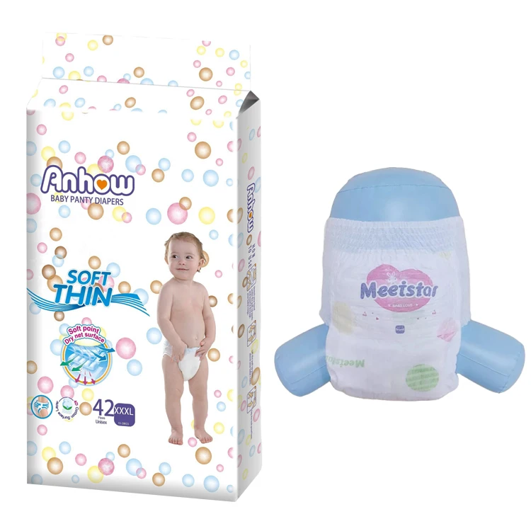 Anhow brand super soft care disposable baby training diapers wholesale factory price baby pants diapers hot sell Africa Market