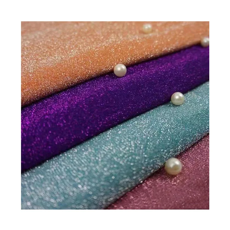 Sparkling Metallic Glitter Stretch Lurex Mesh Moonlight Fabric Stage Party Garment Birthday Evening Dress Lurex Fabrics