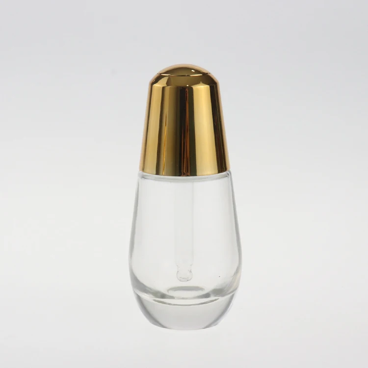 Luxury Packaging Cosmetic cream Clear Essential Oil Glass Dropper fragrance pipette Bottle 1oz