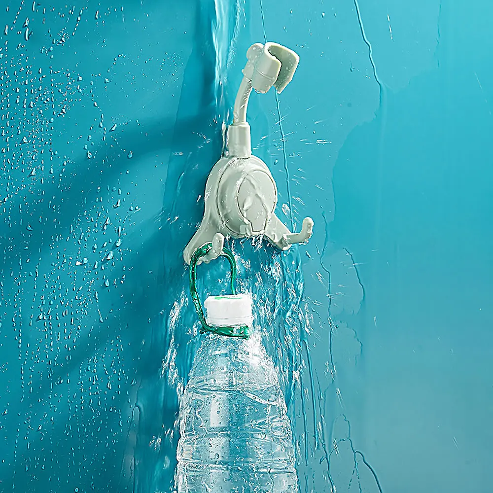 Rotatable Shower Hook Holder 360 Degree Wall Mount Multifunctional Punch-Free Shower Head Holder Rotatable Bracket