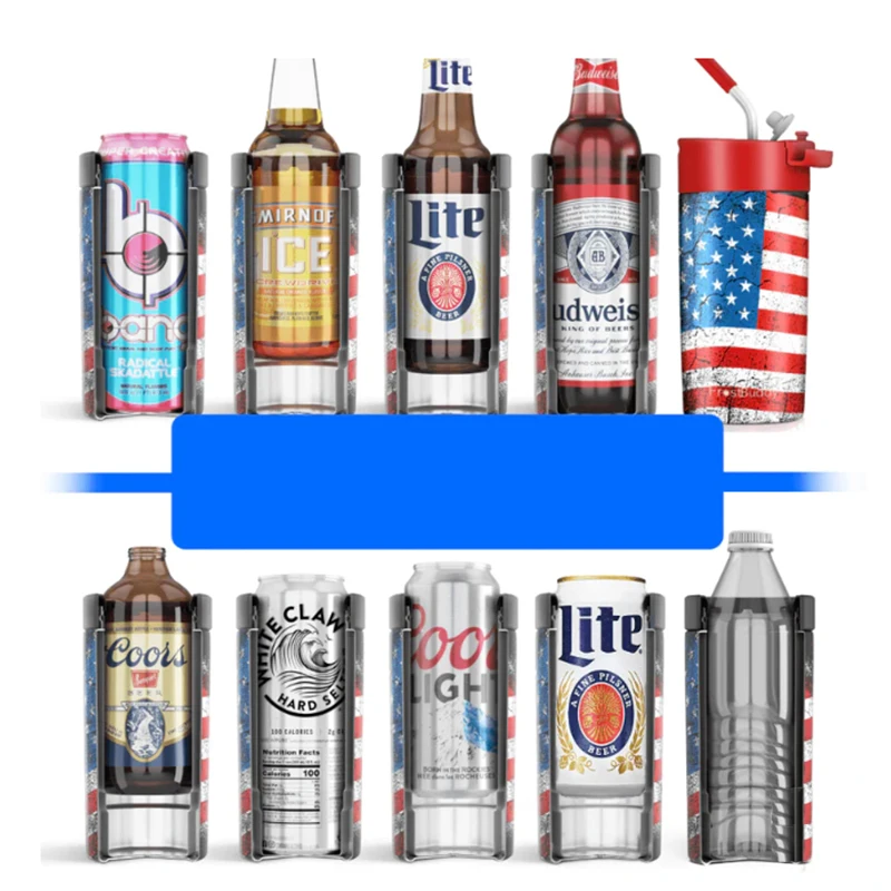 4-в-1 многофункциональный держатель для пивных бутылок изолятор с тройной изоляцией 12 унций из нержавеющей стали тонкая и стандартная банка кулер тумблер