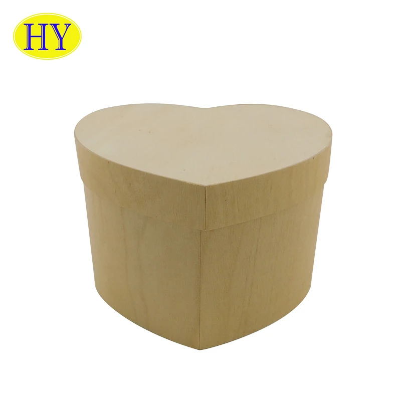 Wholesale Cheap Wood Heart-shaped Box Veneer Wood Cheese Cake Boxes