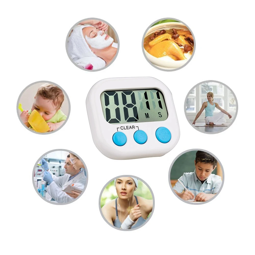 Kitchen Timer Lcd Display Large Screen Electronic Timer Positive Negative Baking Timer Reminder Timing Big Loud Alarm