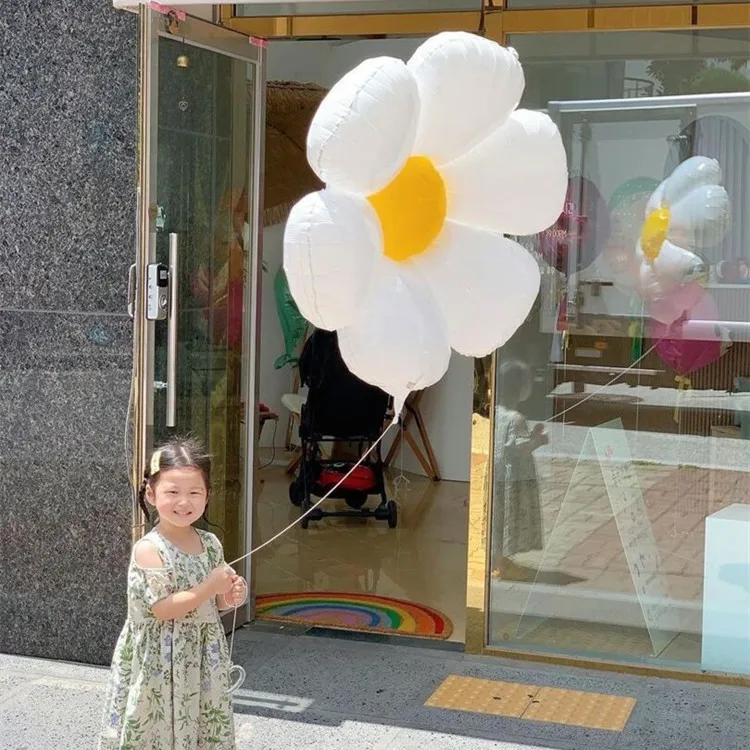 Small Wrinkle Chrysanthemum Foil Balloons for Boy Birthday Party Supplies Kids Toys Wholesale Aluminum Balloon Party Decora