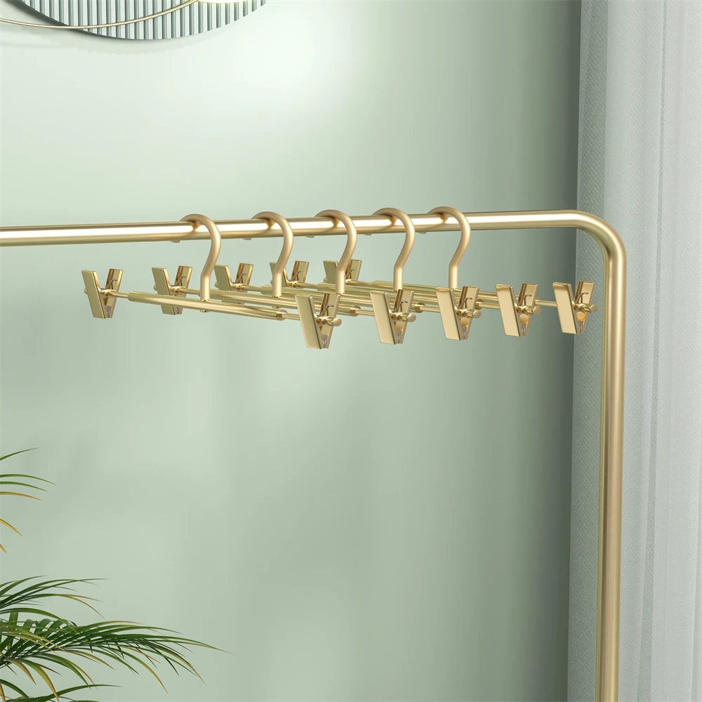 Trouser rack trouser clip household non-trace non-slip hanging pants special hanger stainless steel drying skirt clip storage