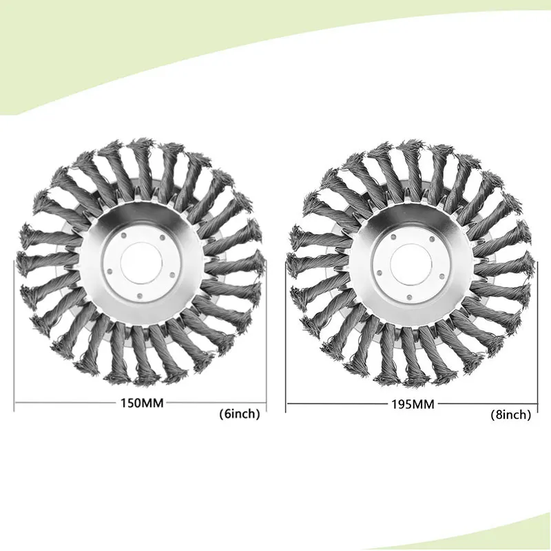 Grass Trimmer Head Steel Wheel Garden Weed Brush Brushcutter Trimmer 6 Inch 8 inch Weed Brush For Garden Lawn Mover Power Tool