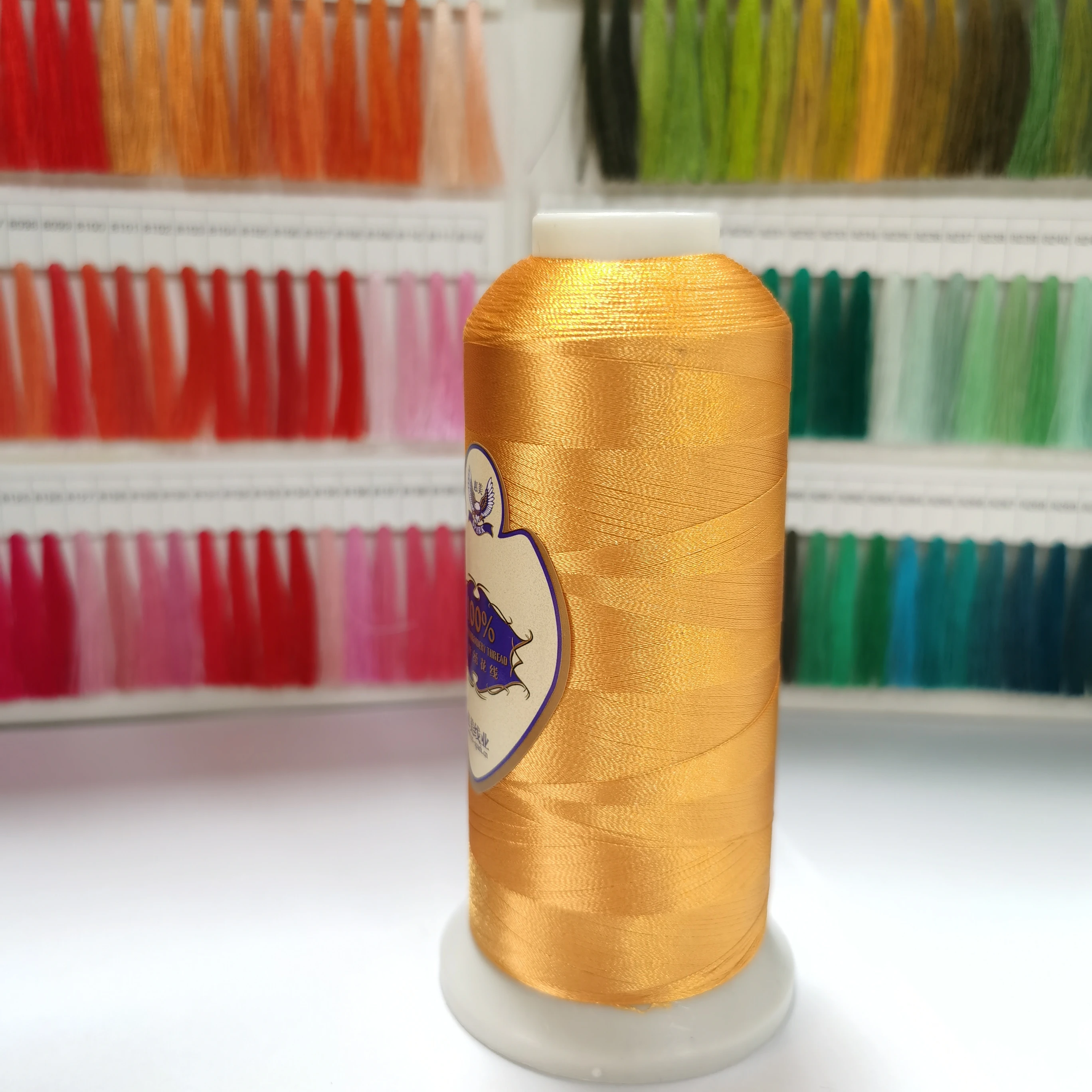 Нить для машинной вышивки 100% полиэстер, Вышивальная нить 120D/2 4000m 5000m, оптовая цена