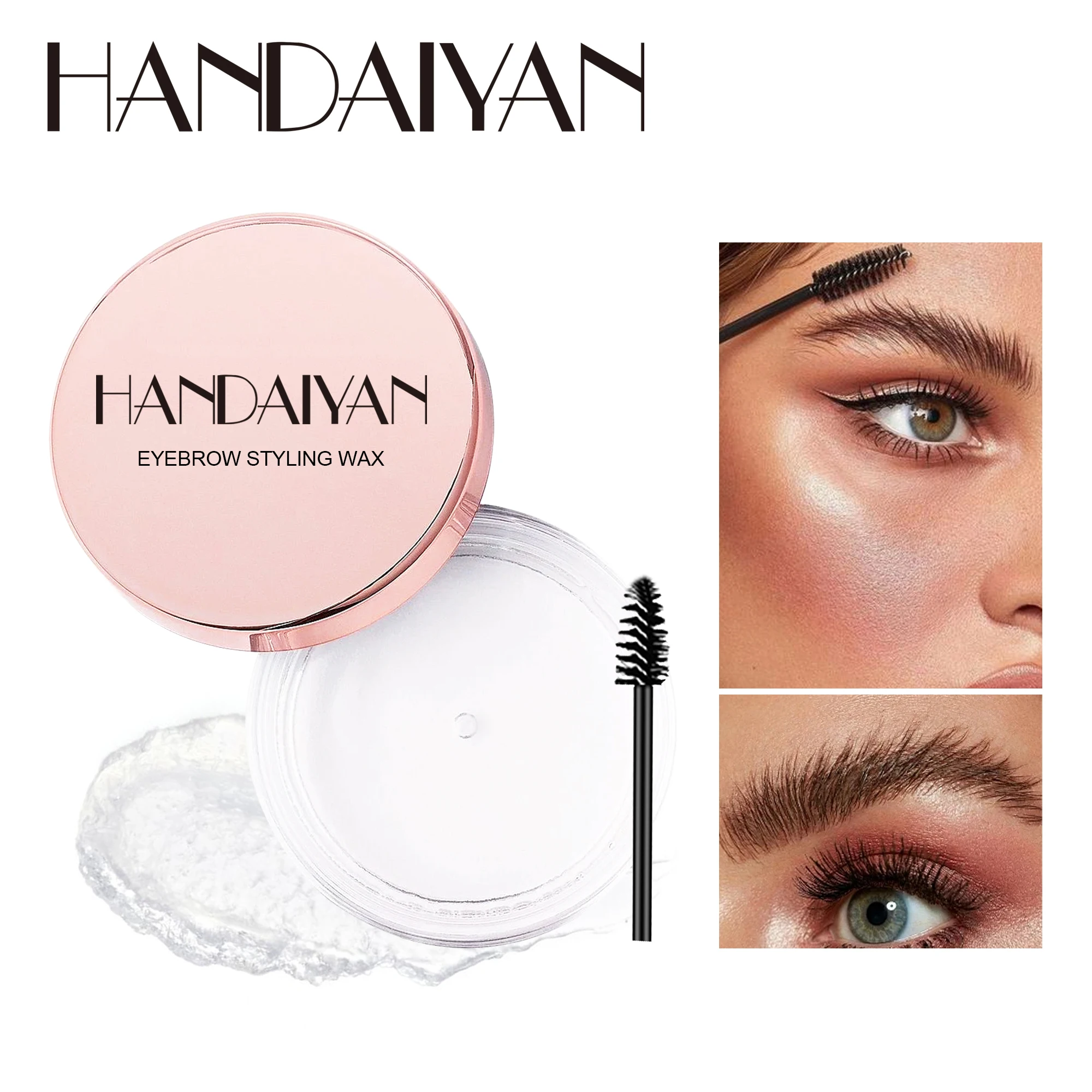 Handaiyan Eyebrow Gel Soap Wax Clear Water Proof Vegan Long-lasting Tinted Private Label Makeup Vegan Eyebrow Wax Soap