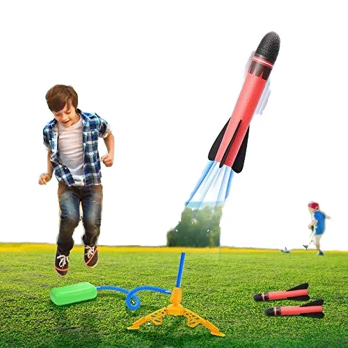 Foam Rockets and Sturdy Launcher Stand With Foot Launch