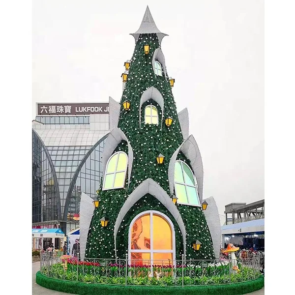 Creative Large Lighted Christmas House Tree for Square/Plaza Decoration