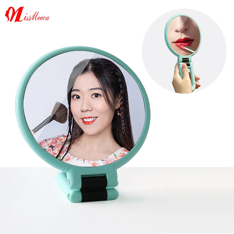 Cute Circle Small Mirror For Purse Hand Held Make Up Mirror Espejos De Mano Handheld Compact Pocket Hand Vanity Makeup Mirror