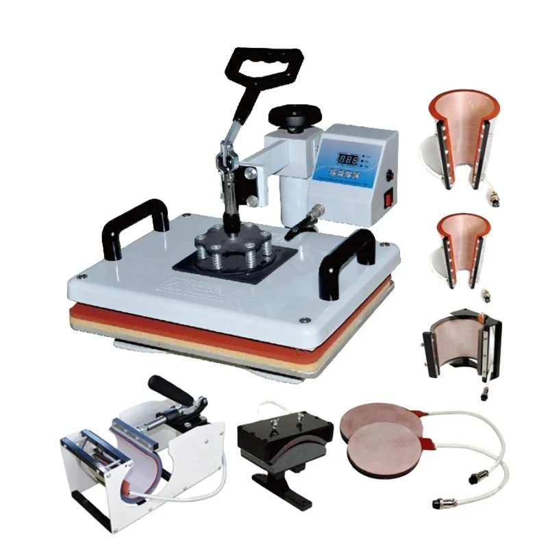 8 in 1 combo heat press machine t-shirt sublimation printing machine t shirt mug heat press machines