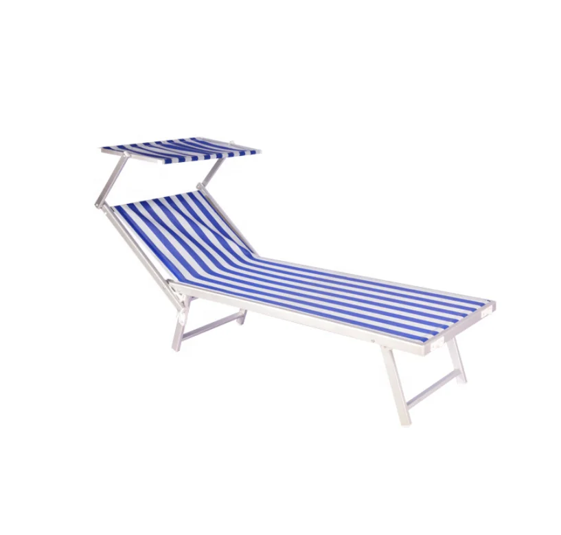 Outdoor folding Lounge Chair Recliners beach Lounger Aluminum, sun chaise lounger, recliner daybed