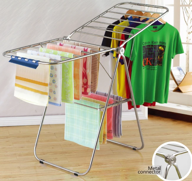 New Arrival Modern 11M Stainless Steel Metal Multifunctional Pole Butterfly Shape Clothes Drying Rack