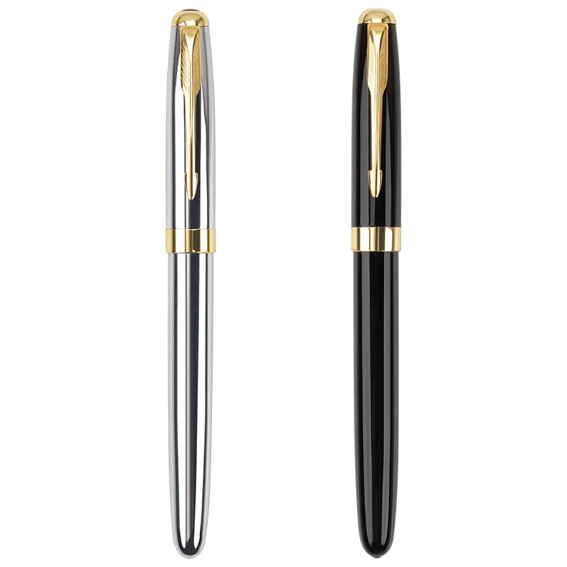 Luxury Hot sale high quality black gold plating metal roller pen with custom logo color