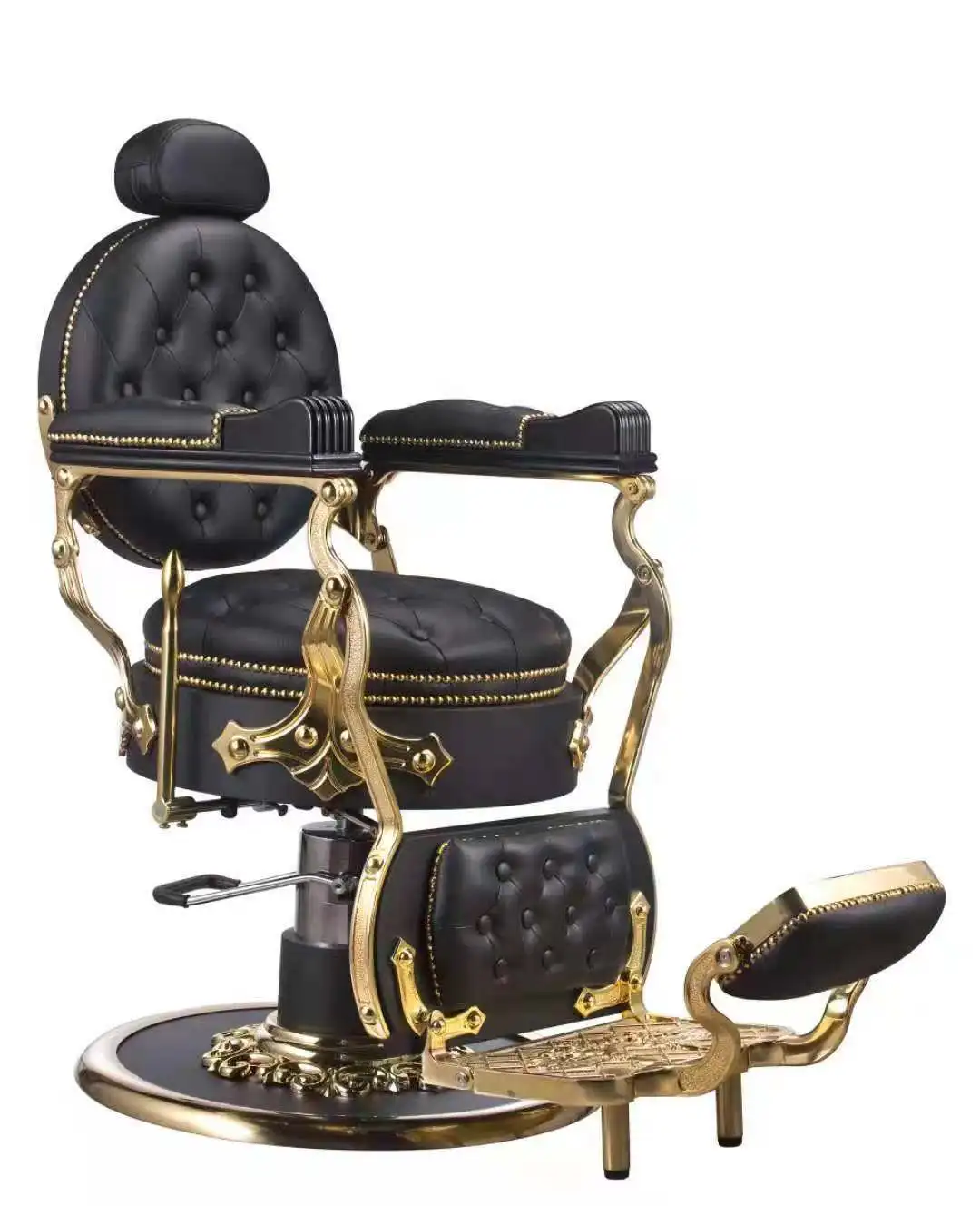 Luxury Factory Wholesale Beauty Salon Furniture Heavy Duty Golden Vintage Barbers Chairs For Sale