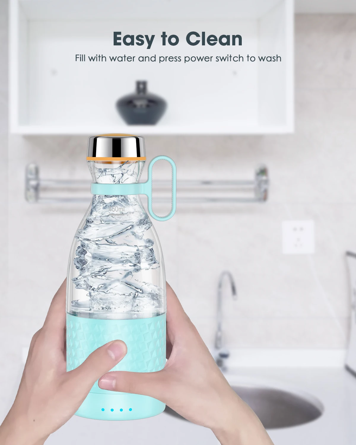 Портативный Блендер с USB-зарядкой, 450 мл, 4000 мАч, 100 Вт