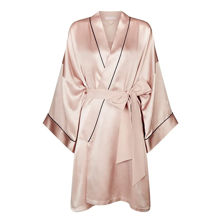 Luxury fashion design high quality custom mini silk robe femme
